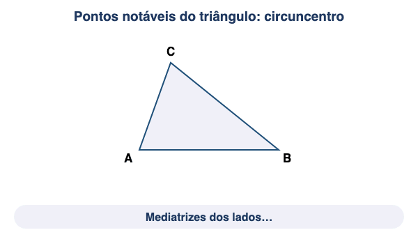 Animação: circuncentro, incentro e baricentro